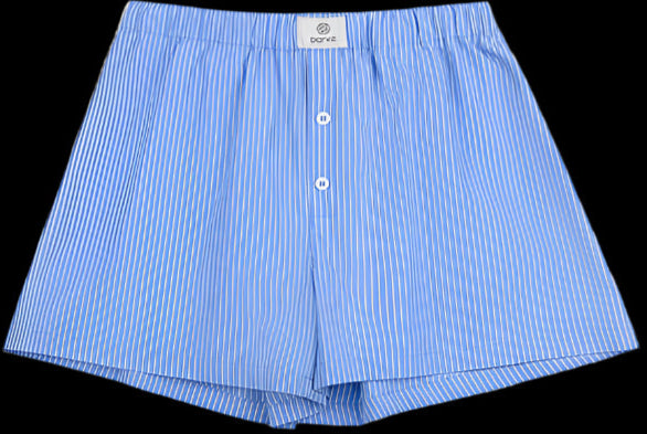 striped boxer shorts flat lay -light blue stripe