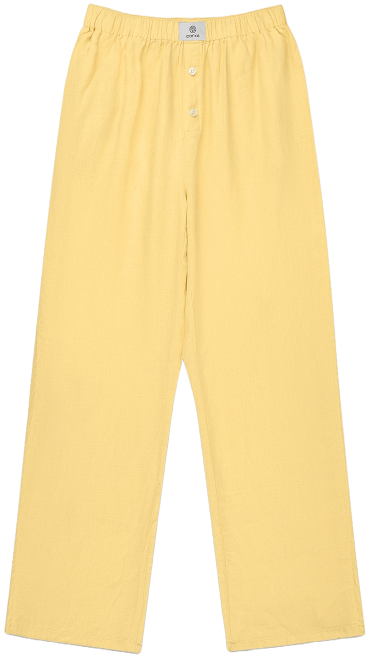 linen boxer pant flat lay -sunshine