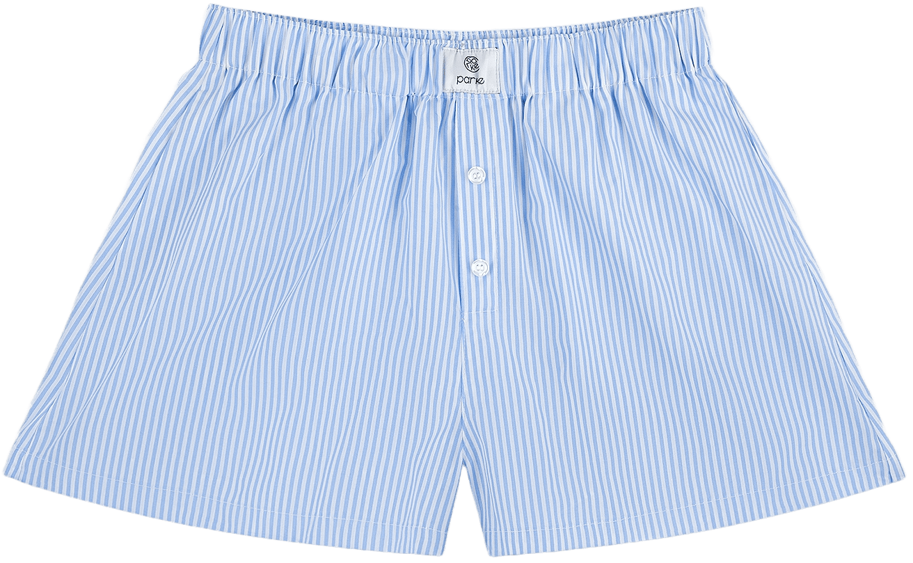 striped boxer shorts flat lay -sky stripe