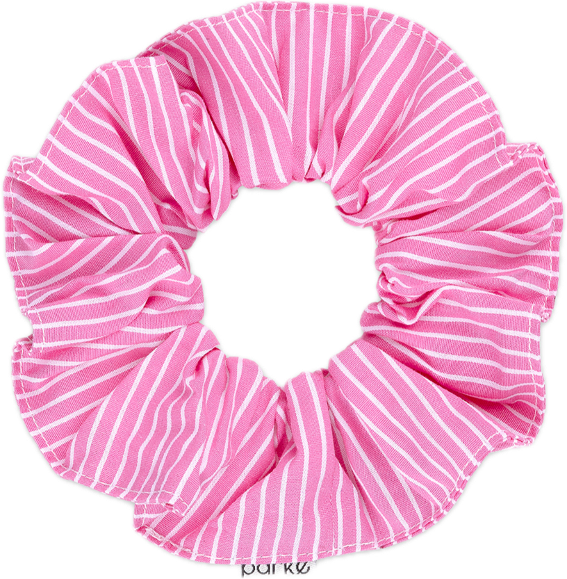 pink stripe scrunchie flat lay -pink stripe